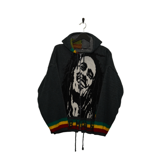 Vintage Bob Marley Knit Sweater Hoodie - Large