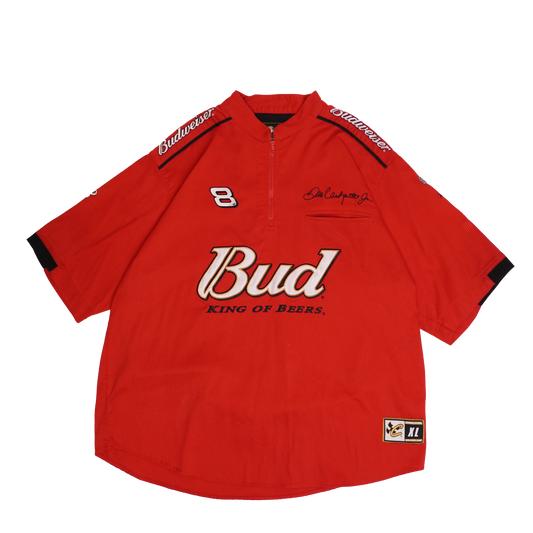 Chase Authentics Dale Earnhardt Jr Drivers Lane Nascar Budweiser Quarter Zip Shirt - Extra Large