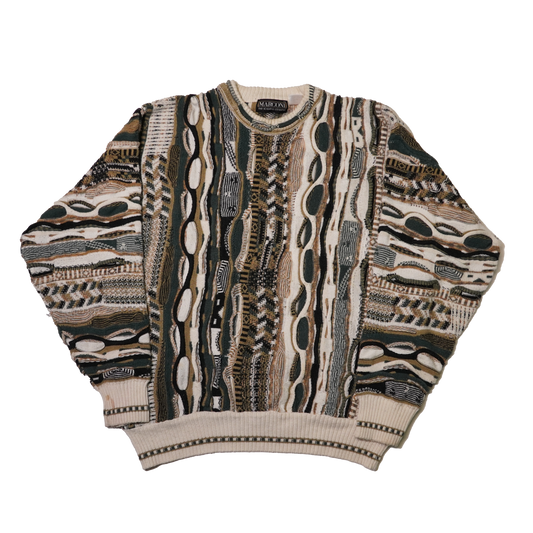 Vintage 1990's Marconi Coogi Style Inspired Classic 3D Sweater - L