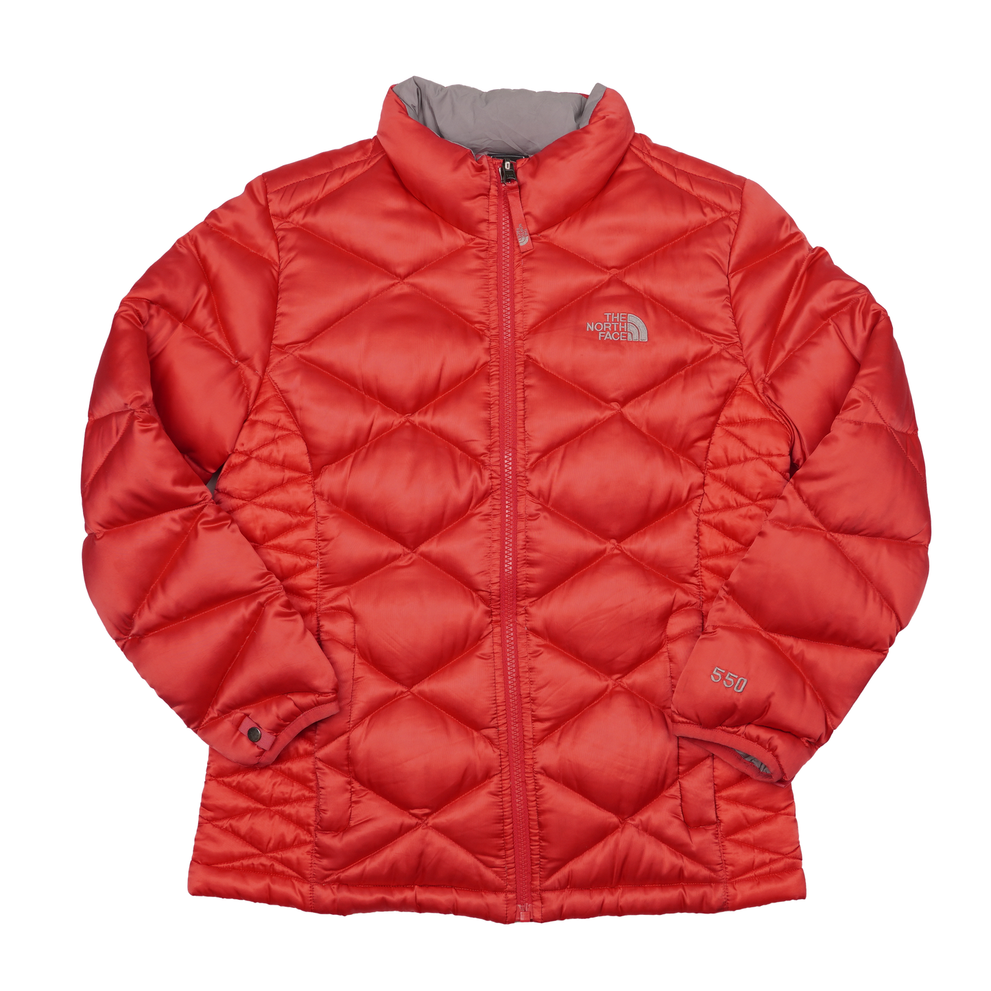 The North Face 550 Down Women's Puffer Jacket Size Large Orange-Pink Insulated - Small