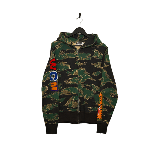 BAPE Tiger Camo Embroidery Shark Full Zip Hoodie - Medium