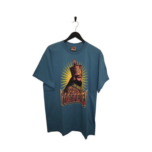 VINTAGE SKY BLUE RASTAFARI TEE - LARGE