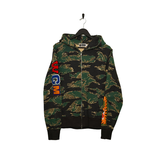 BAPE Tiger Camo Embroidery Shark Full Zip Hoodie - Medium - WearGodspeed